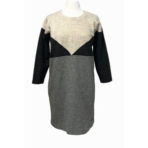 Madewell Women’s Geo Tilt Color Block Wool Blend Shift Dress- Medium NWOT
